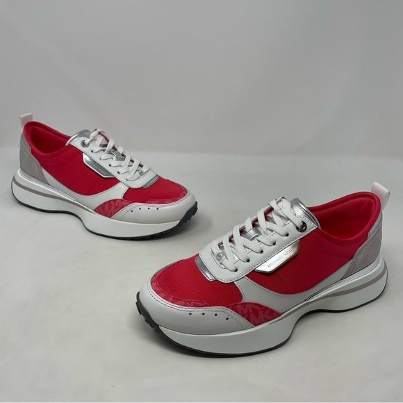 Michael Kors Flynn Trainer Lace Up Sneakers MK Signature Geran Multi NWT - Picture 10 of 13